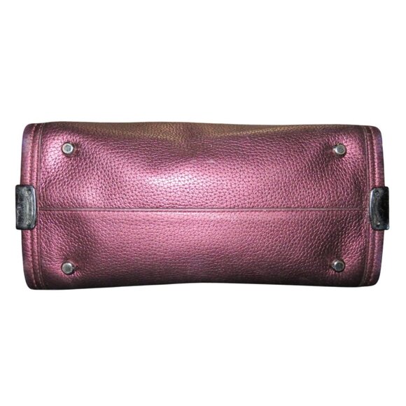 Coach Swagger 27 Cherry Metallic Pebble Leather Double Handle Satchel 36497 - Picture 7 of 15